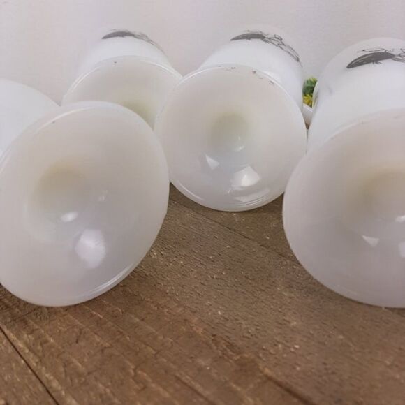 Milk glass Irish Coffee Cup bowling motif Mid century - Picture 7 of 7